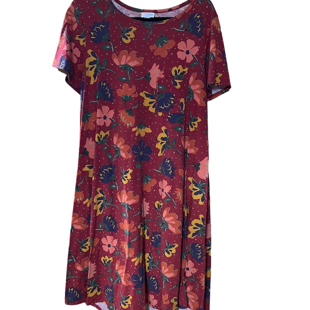 LuLaRoe Carly Raspberry Floral